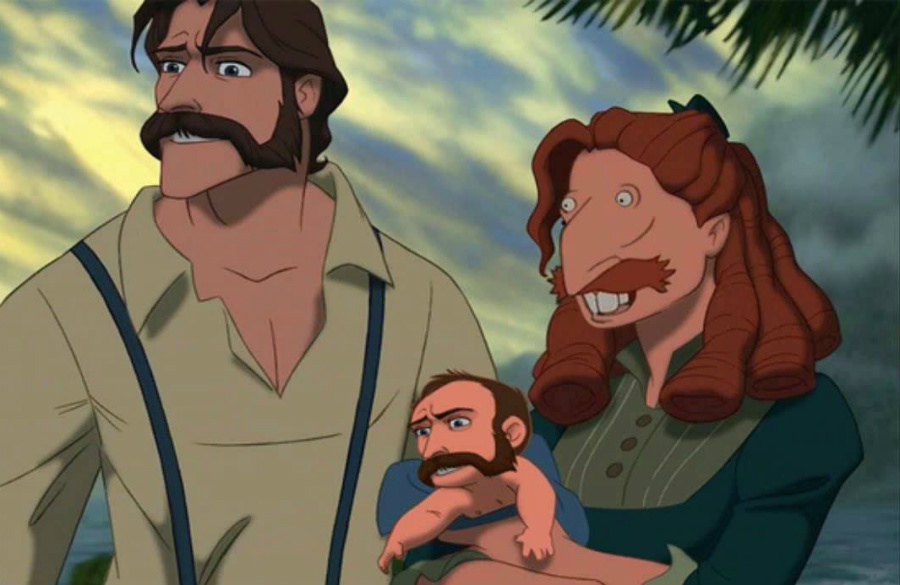 La familia Tarzán |  Disney's House of Horrors o cómo se verían los personajes de Disney si usaran Face Swap |  Zest Radar: