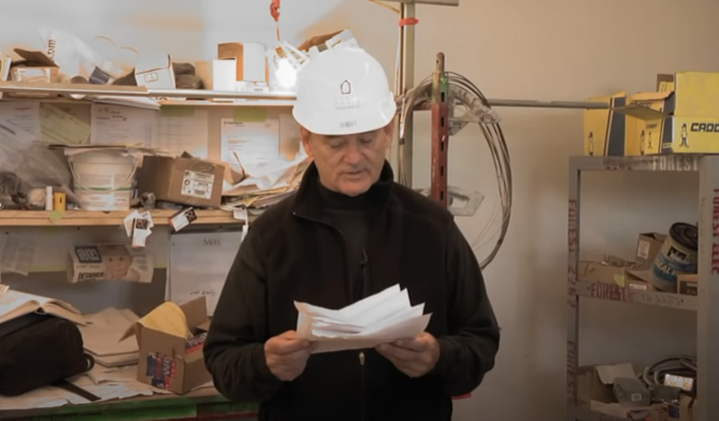 Poesía del sitio de construcción |:  8 veces que Bill Murray hizo felices a completos extraños  Zestradar