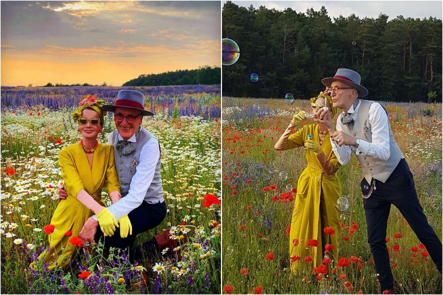 #1  Una pareja de ancianos alemanes cuyo estilo de moda es puro fuego.  Zestradar