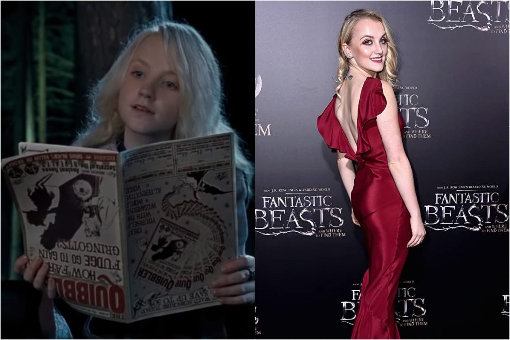 Evanna Lynch como Luna Lovegood |:  El elenco de Harry Potter.  entonces y ahora |  Zestradar