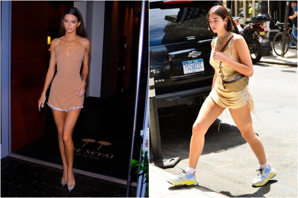 Vestido tostado |  ¿Qué estilo prefieres?  Kendall Jenner contra Dua Lipa |:  Zestradar