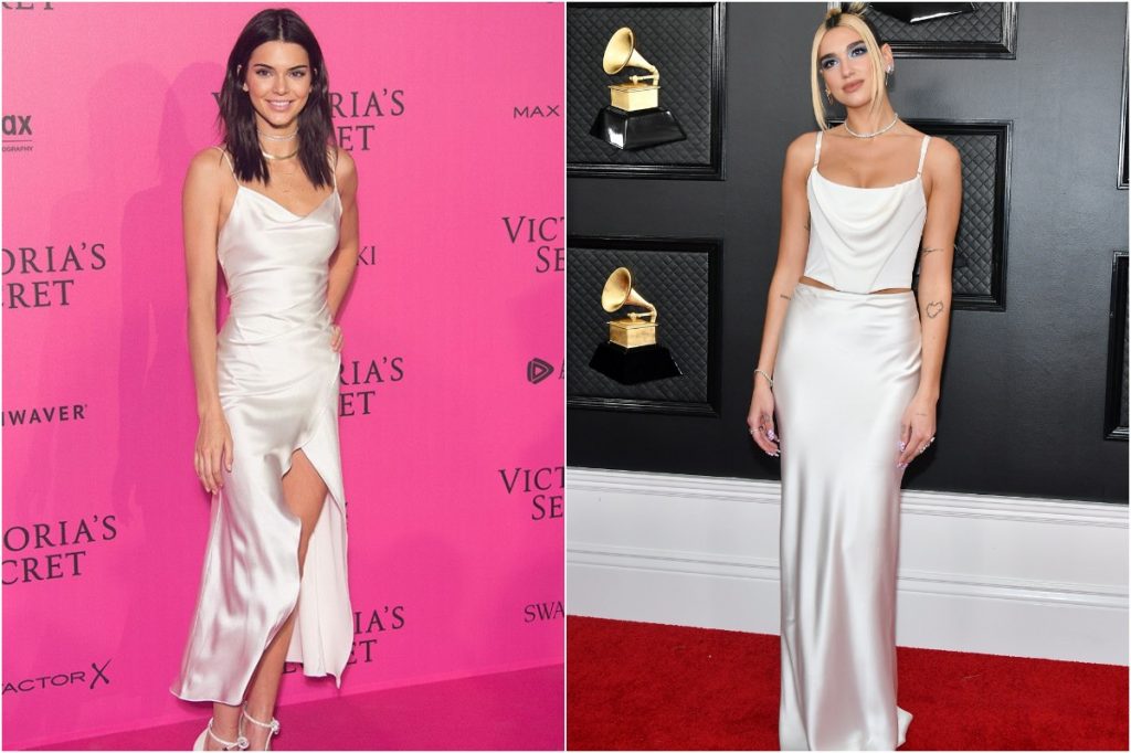 Vestido de seda blanca |:  ¿Qué estilo prefieres?  Kendall Jenner contra Dua Lipa |:  Zestradar