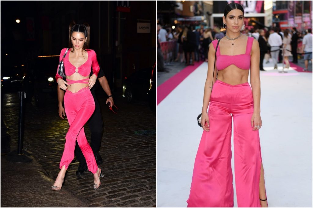 Conjunto rosa |:  ¿Qué estilo prefieres?  Kendall Jenner contra Dua Lipa |:  Zestradar