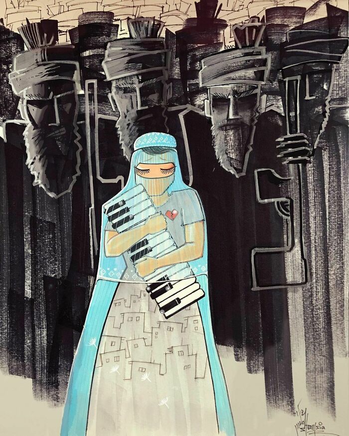 #2  Obras desgarradoras de la primera artista callejera afgana Shamsia Hassani  Zestradar