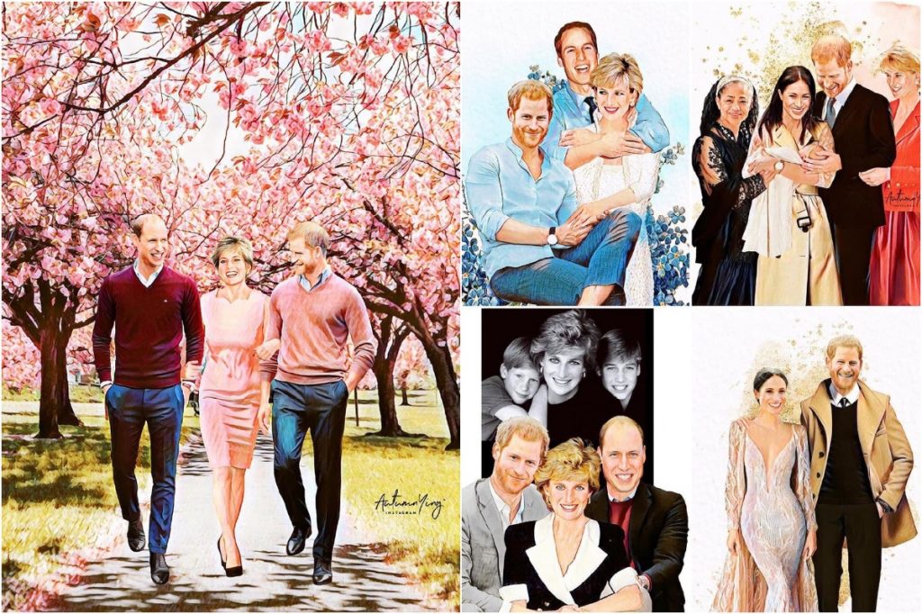 #3 |  Ilustraciones irreales de la familia real con la princesa Diana |  Zestradar
