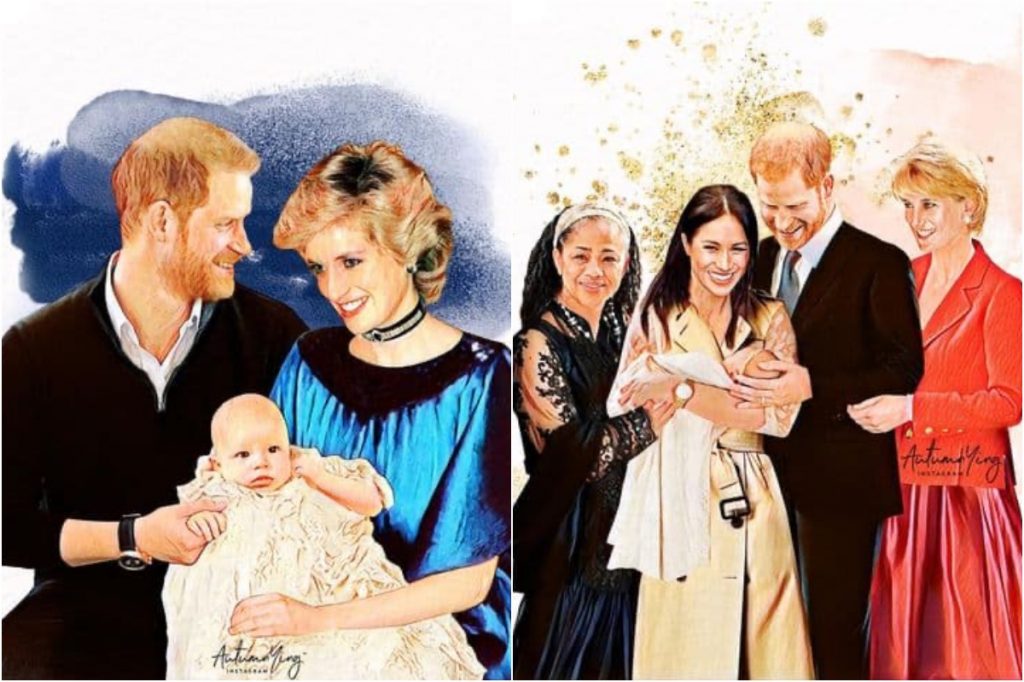 #5  Ilustraciones irreales de la familia real con la princesa Diana |  Zestradar