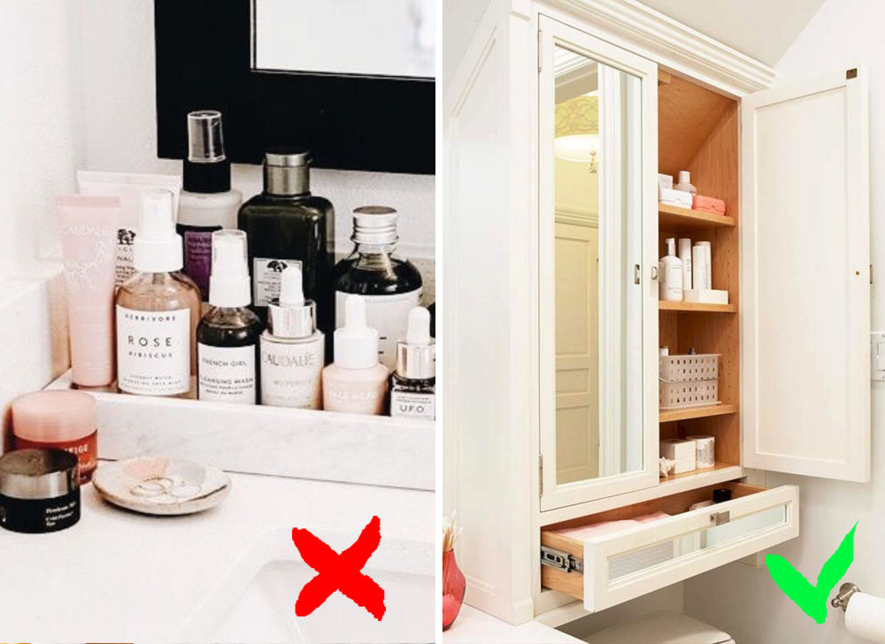 Mantener tus cosméticos en el baño |  9 hábitos que te hacen viejo y enfermo |  Zestradar