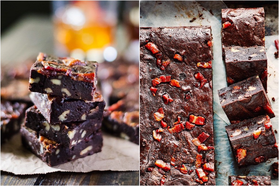 Brownies de chocolate con tocino y arce |  12 formas sorprendentes de añadir más tocino a tu vida |  Zestradar